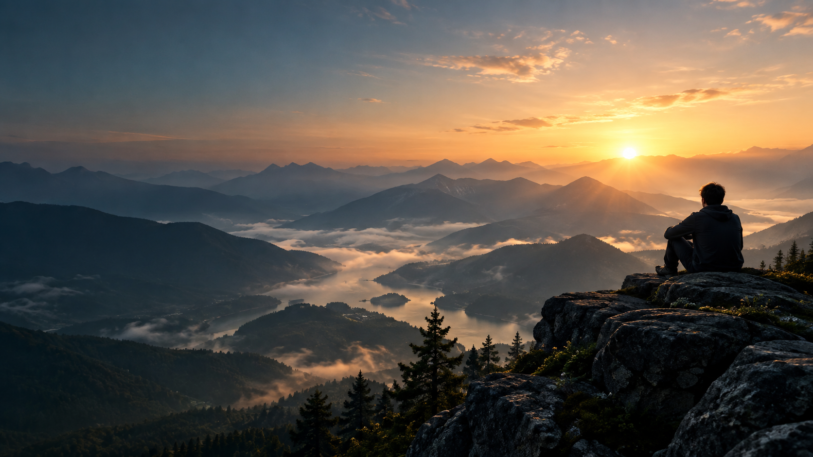 A contemplative landscape illustrating independent thinking and clarity